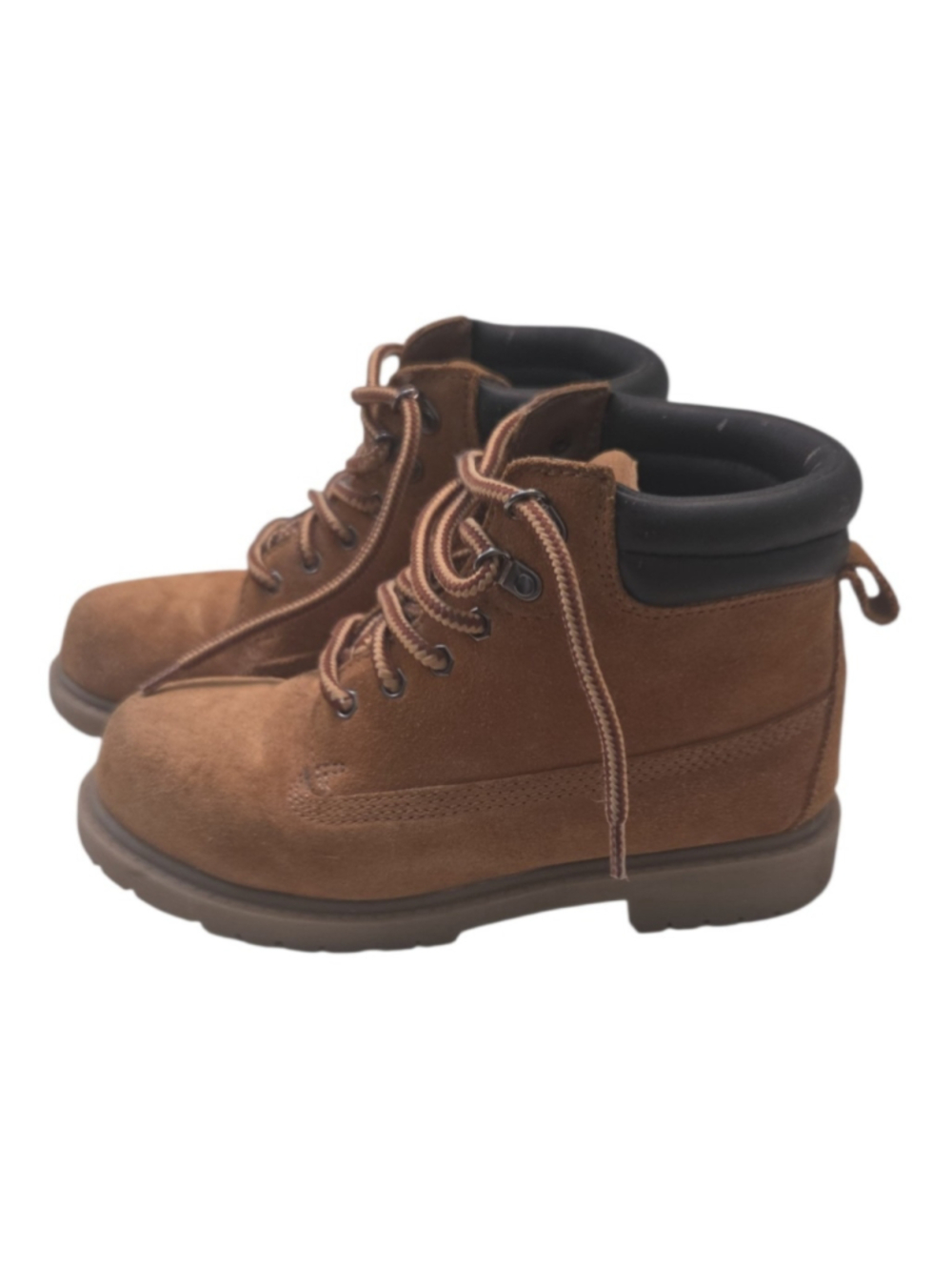ROUTE 66 Kids Youth Brown Suede Work Hiking Boots Size 4